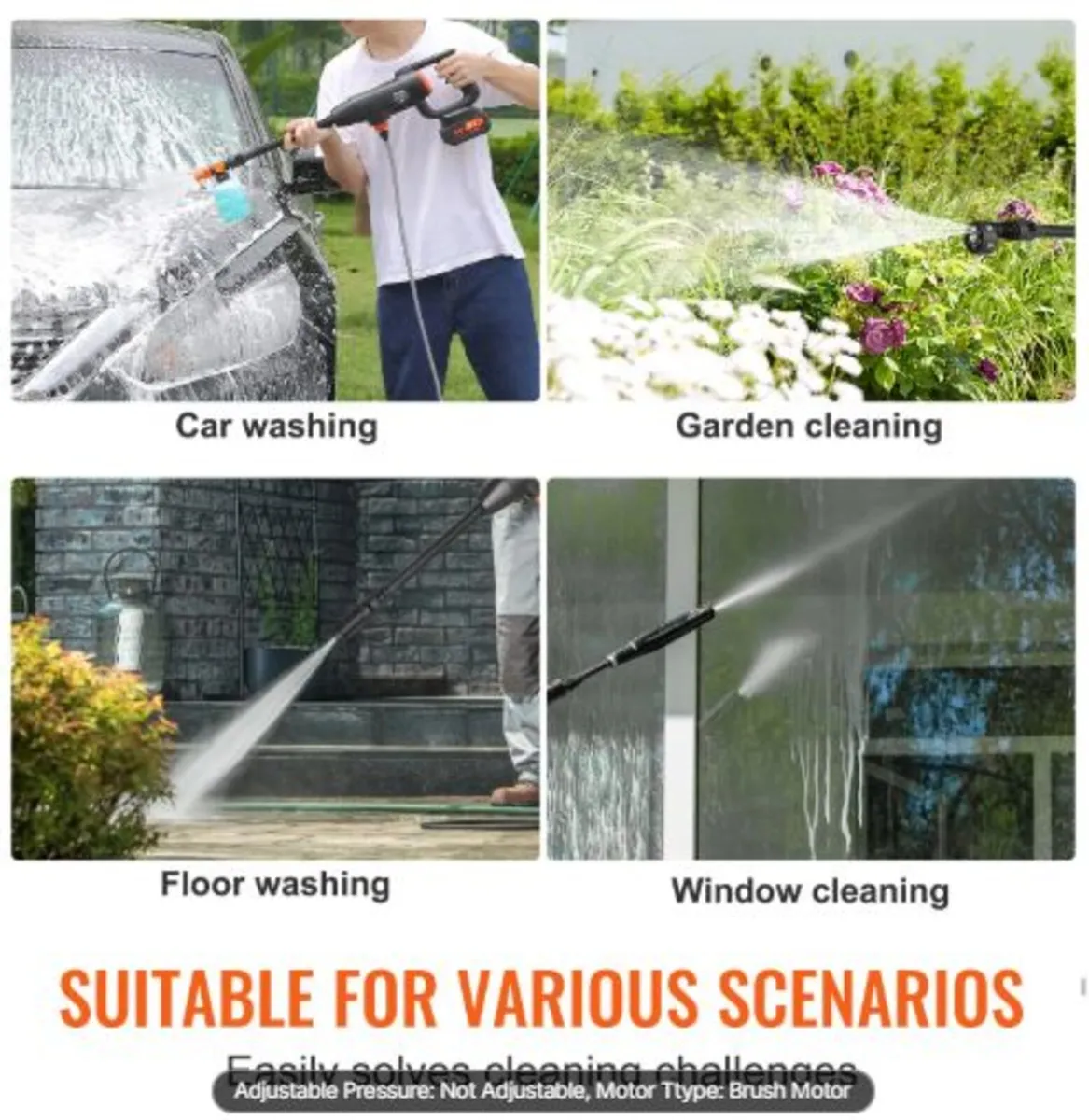 Cordless Pressure Washer,580-PSI 1.1 GPM Portable - Image 4