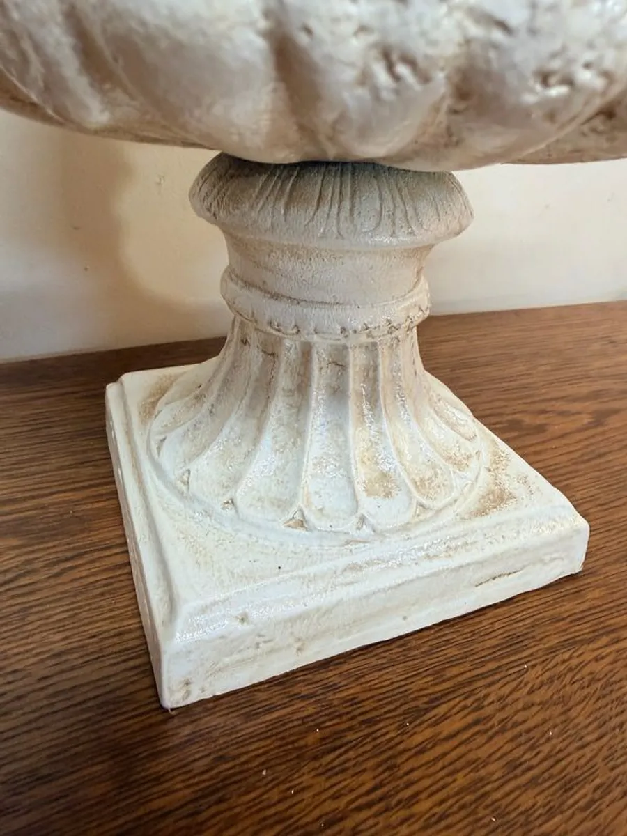 Victorian Style White Cast Iron Urn - Image 3
