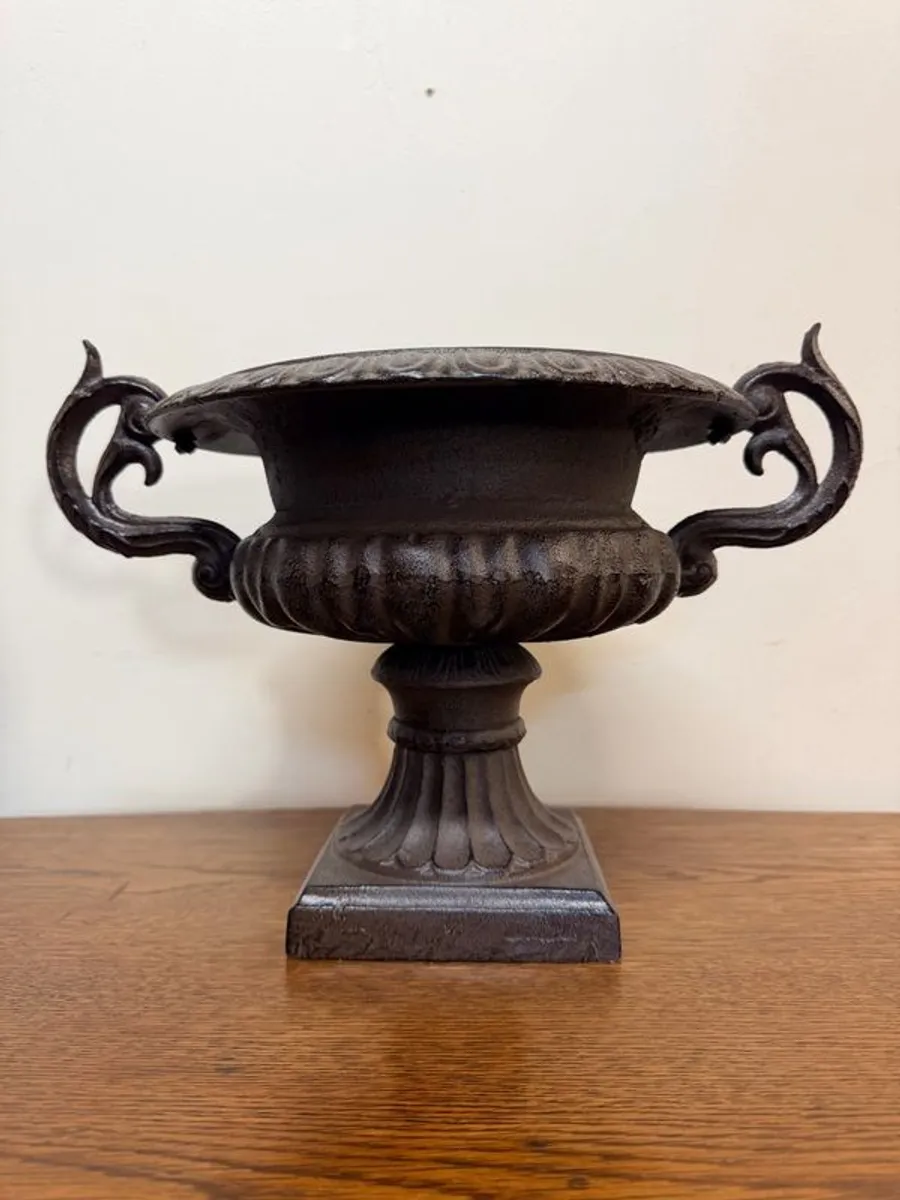Victorian Style Cast Iron Urn - Image 1