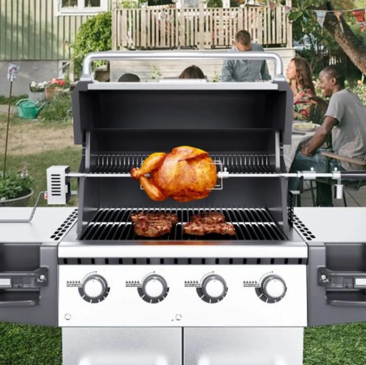 Universal Grill Rotisserie Kit BBQ Roaster 81.3cm - Image 2