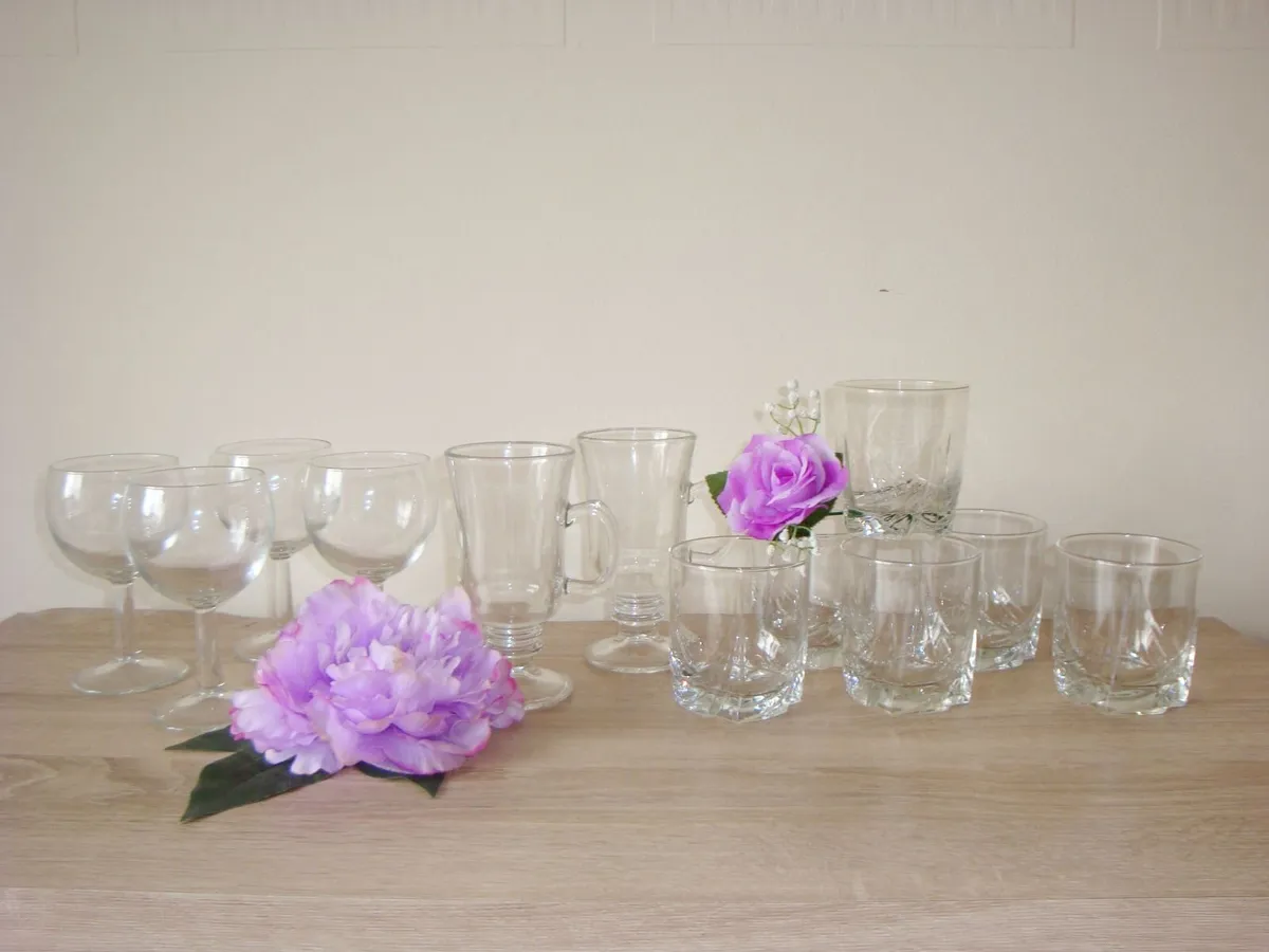 12 Glasses   wine glasses Irish coffee glass - Image 1