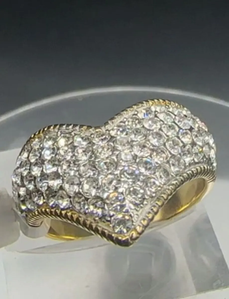 Beautiful Vermeil Wishbone Pave Dress Ring - Image 1