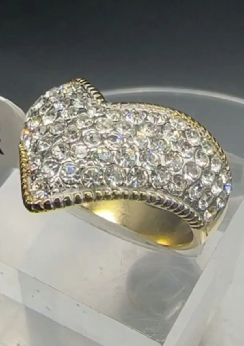 Beautiful Vermeil Wishbone Pave Dress Ring - Image 4