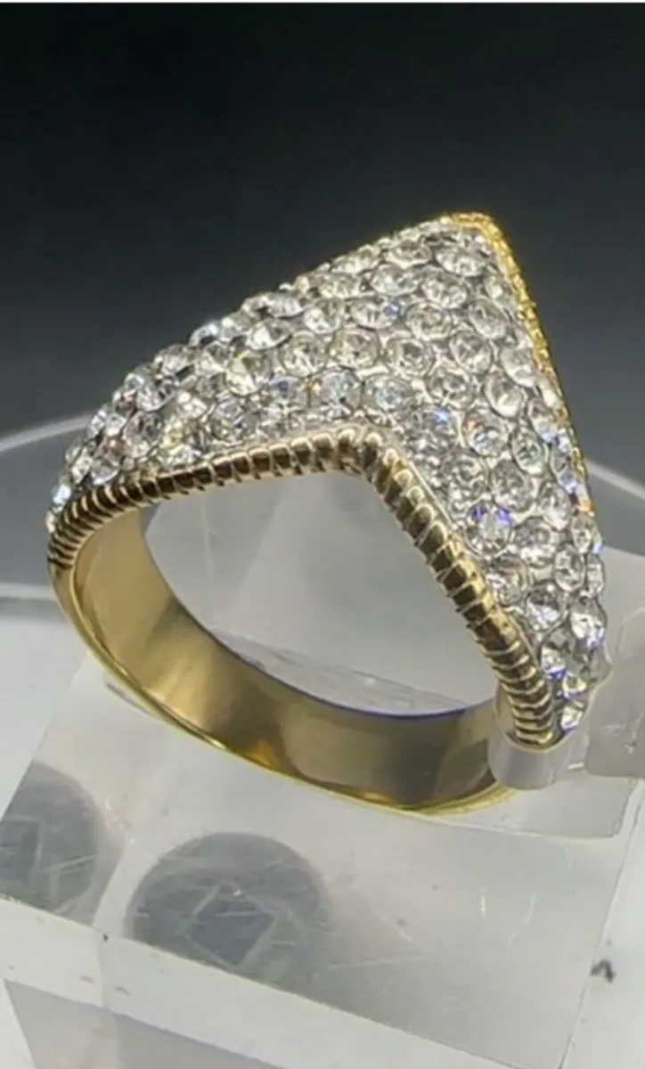 Beautiful Vermeil Wishbone Pave Dress Ring - Image 3
