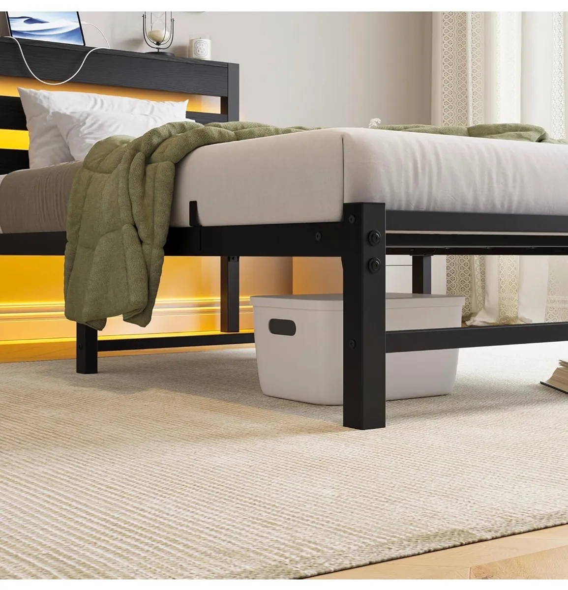 3ft Single Bed Frame with Charging Station and LED - Image 4