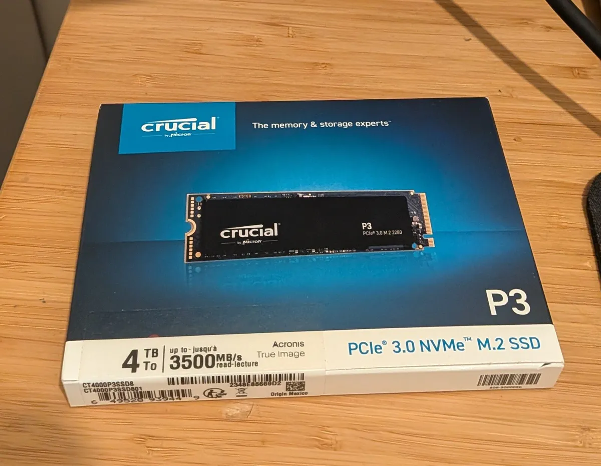 Crucial P3 4TB Gen3 SSD - Price Firm - Warranty - Image 1