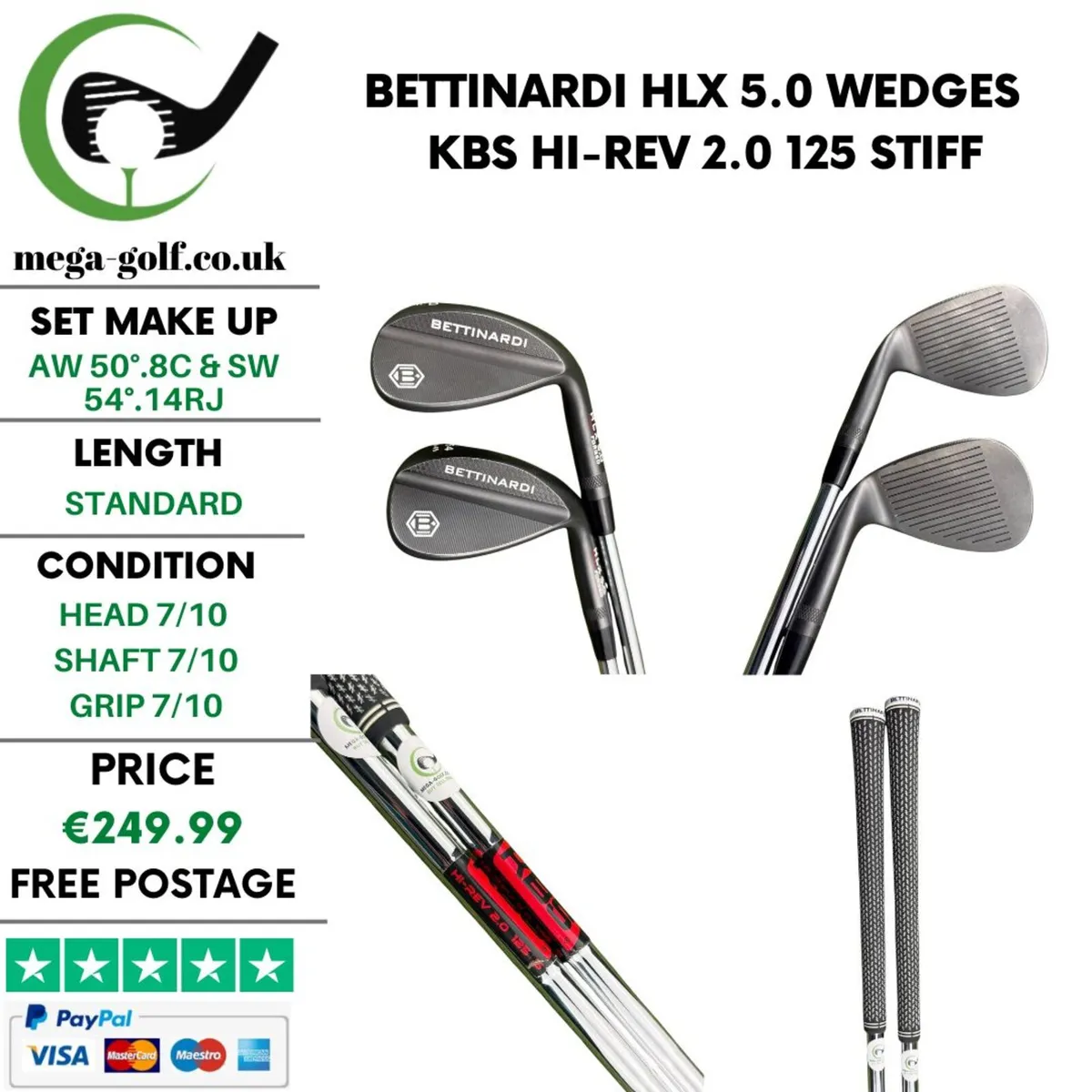 Bettinardi HLX 5.0 Wedges Aw 50°.8C & Sw 54°.14RJ - Image 1