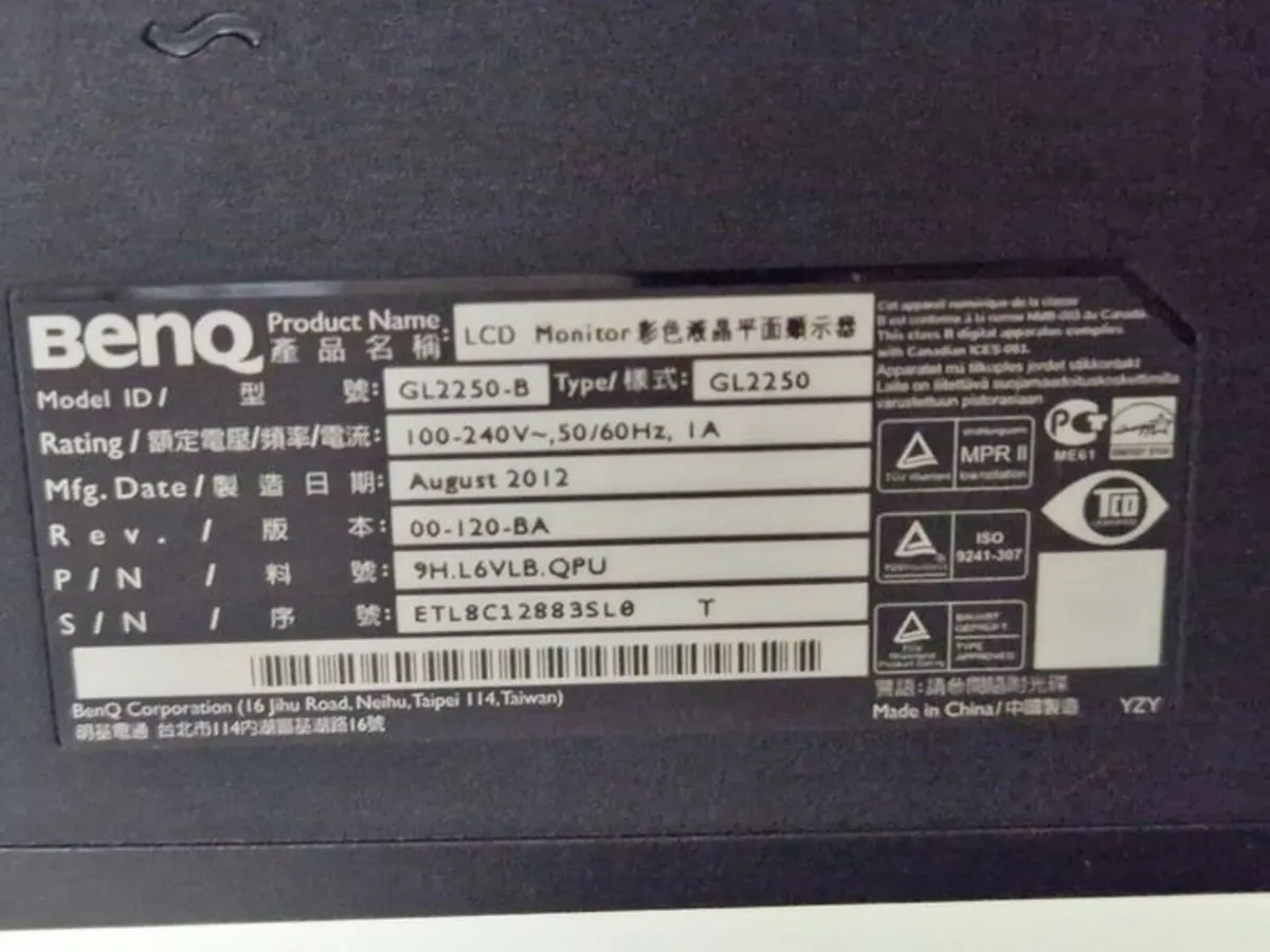 BENQ Model GL2250-B 21.5 inch Monitor - Image 4