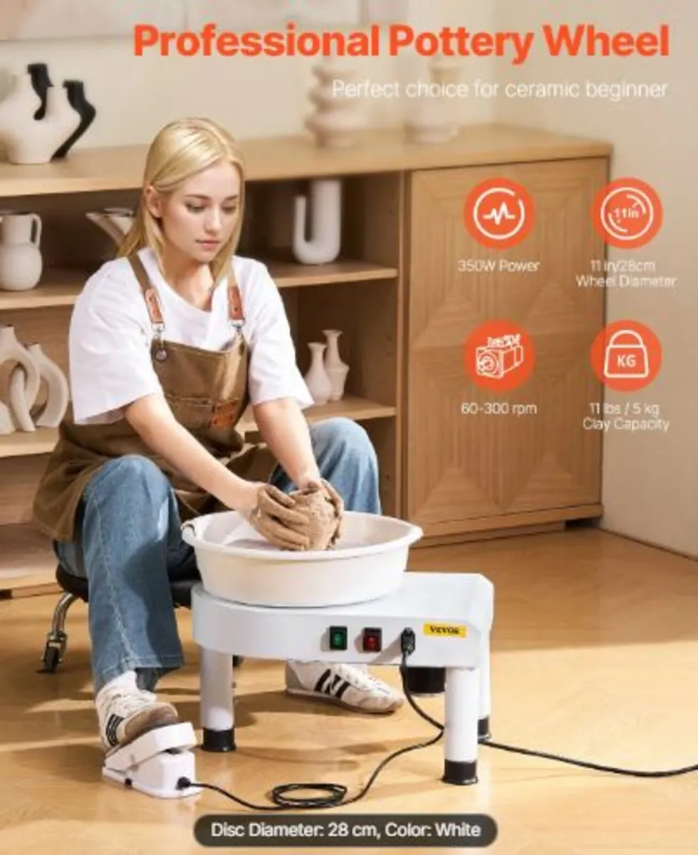 Pottery Wheel, 28 cm Ceramic Wheel Forming Machine - Image 2