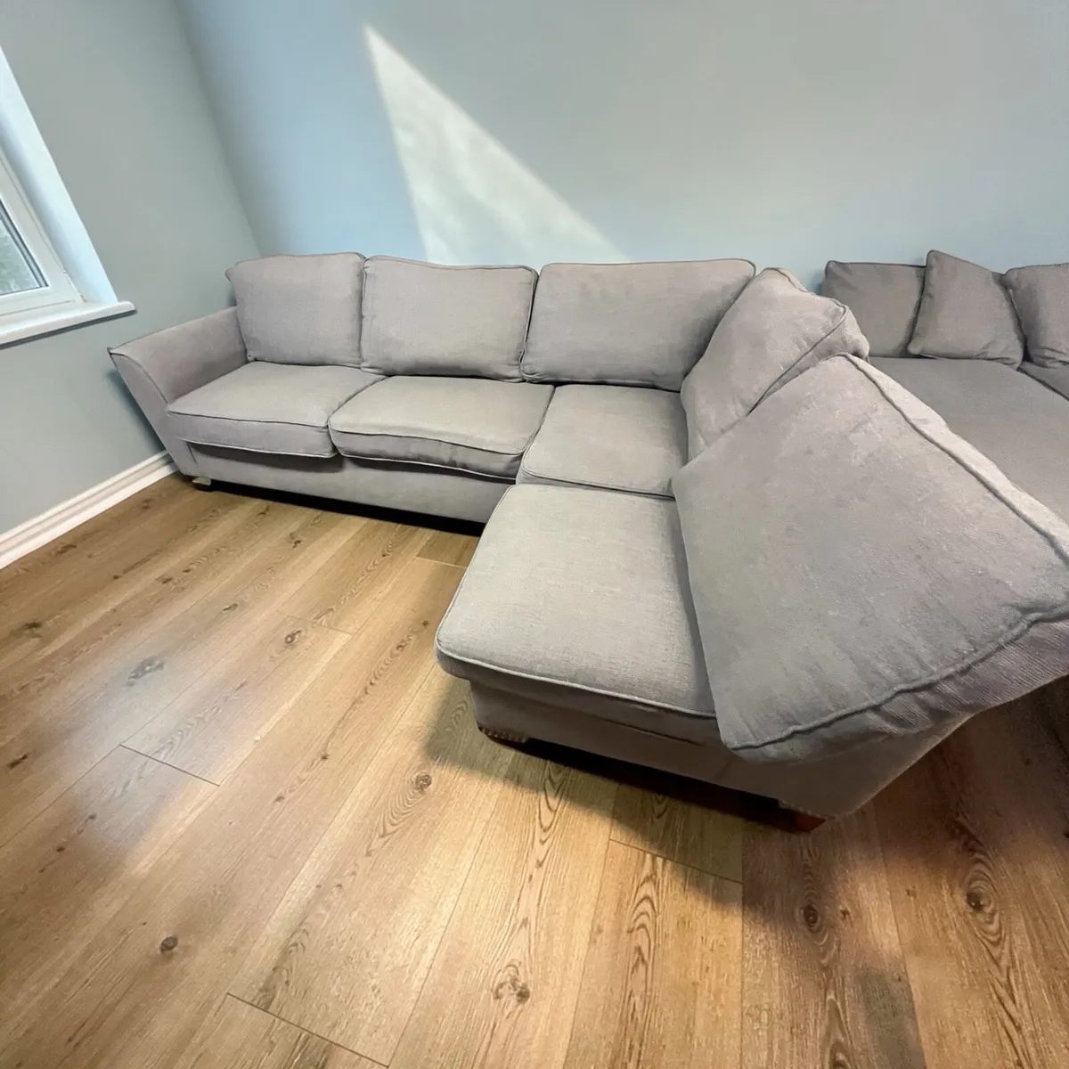 Grey corner sofa L shaped couch delivery - Image 1