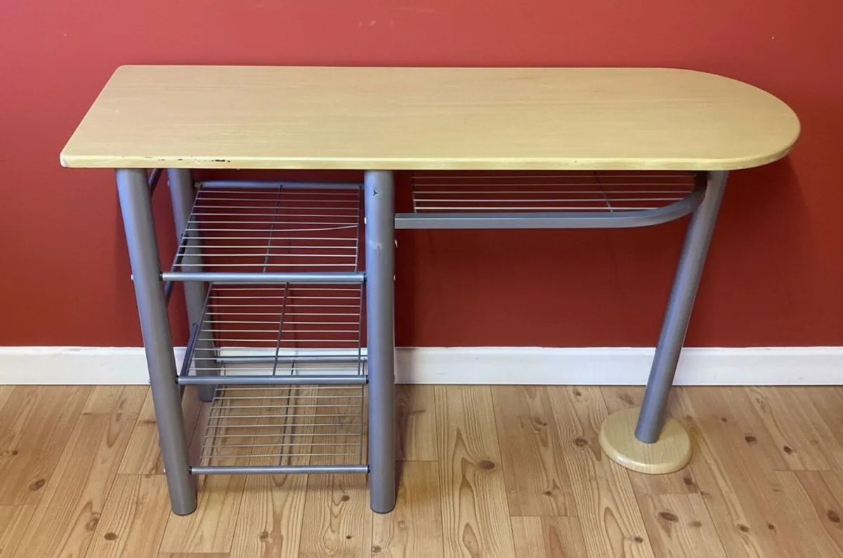 Modern slim console table with storage shelves - Image 2