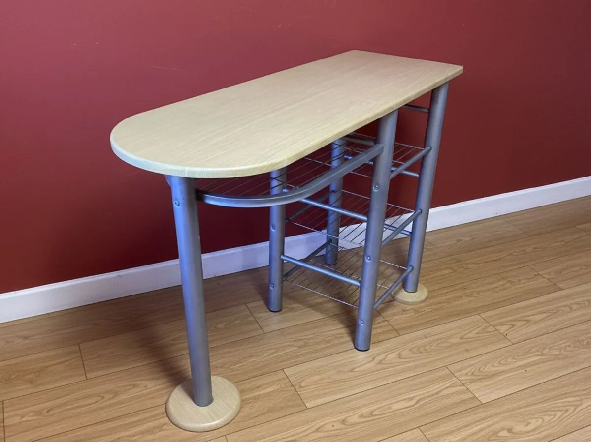 Modern slim console table with storage shelves - Image 4