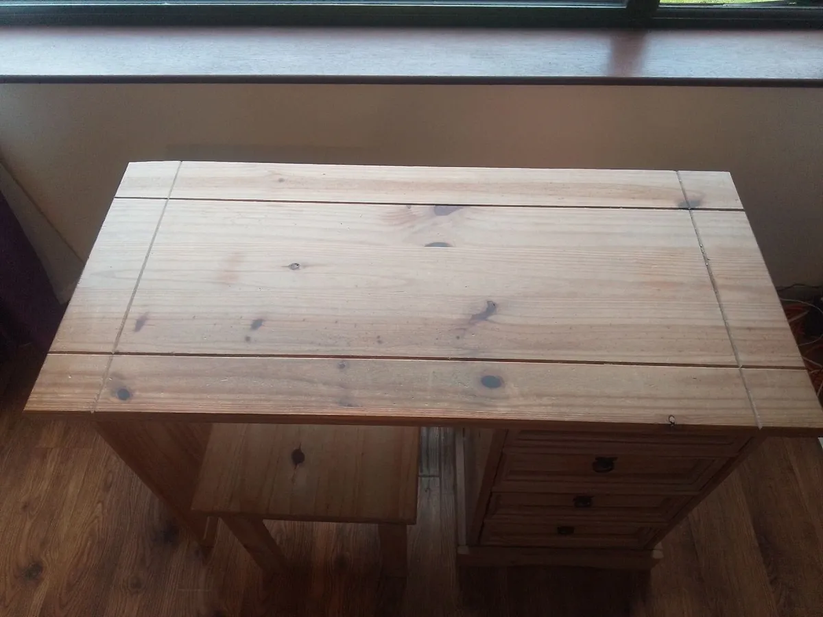 Pine Desk with Drawers - Image 2