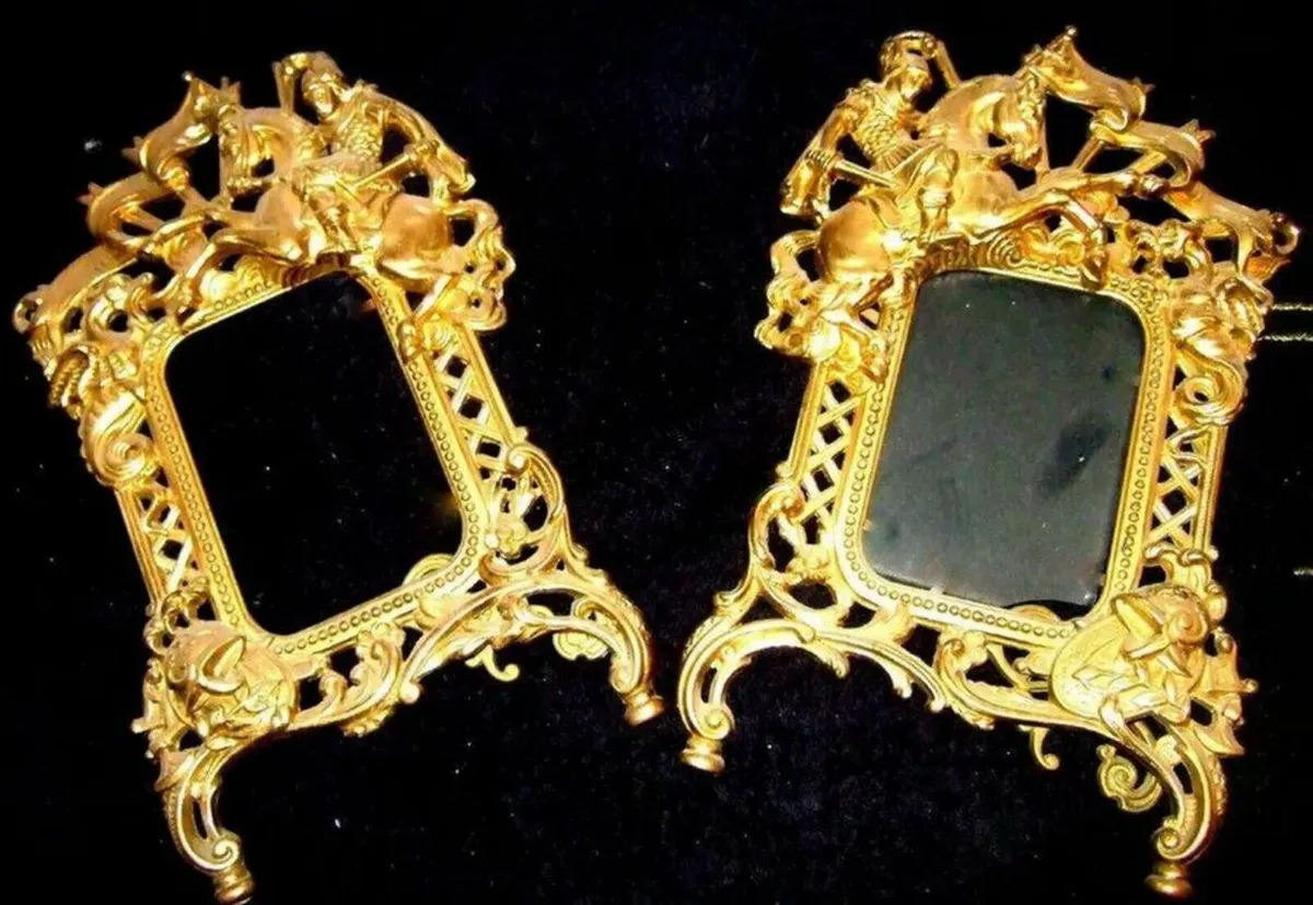 Pair Of Substantial Brass Photo Frames - Image 1
