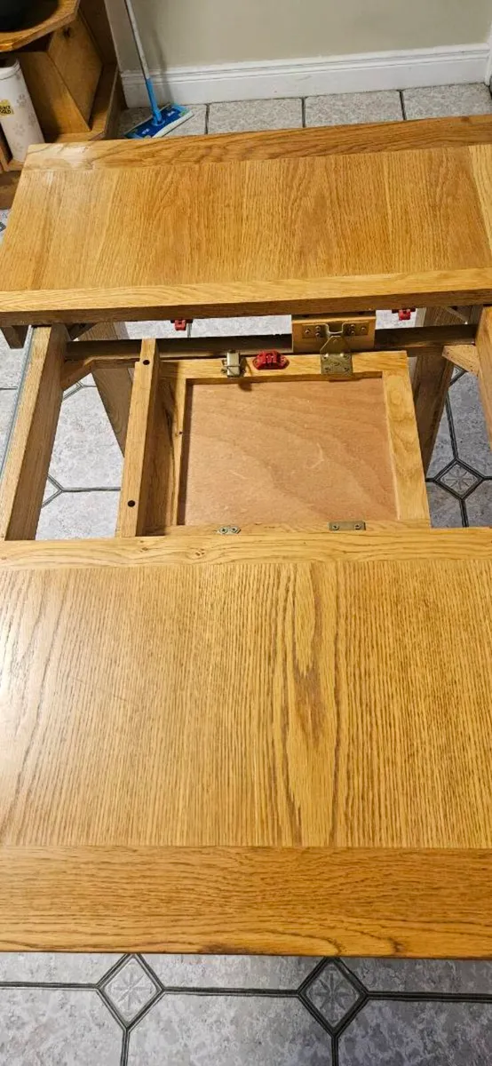 Solid oak table extending table - Image 3