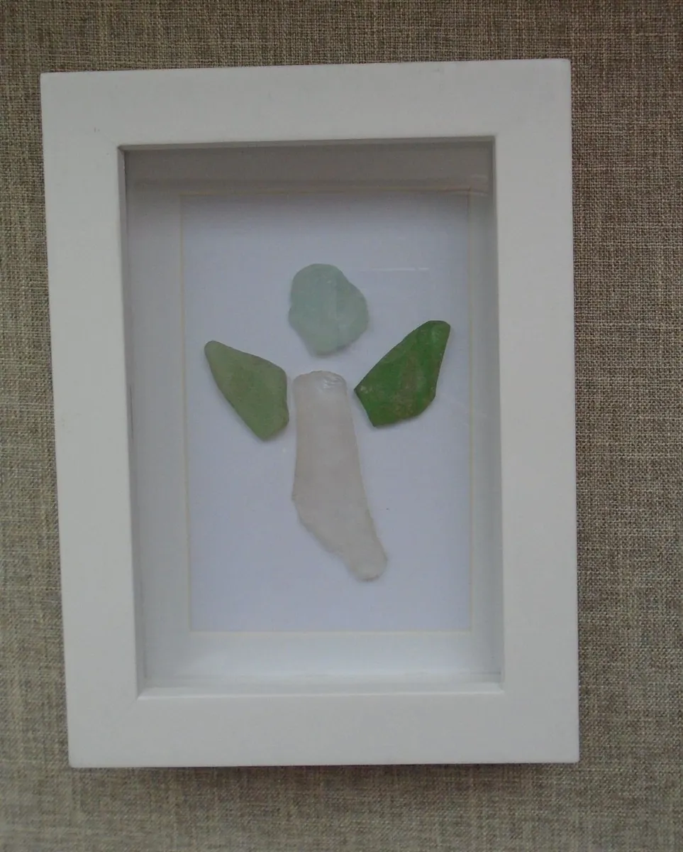 Seaglass angel picture, Home decor. Gift. - Image 1