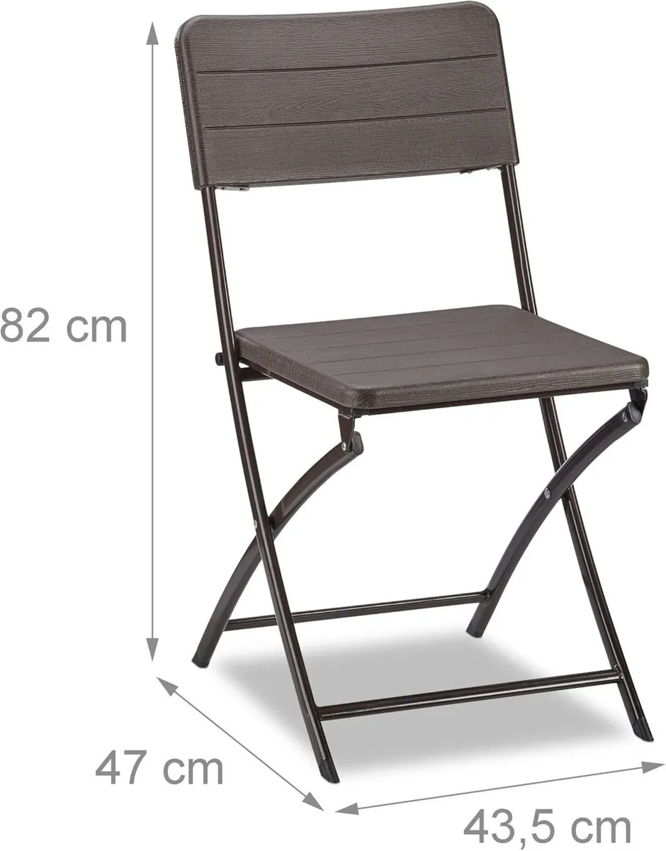 Garden Chairs Set of 2 Woodgrain Look Weatherproof - Image 3