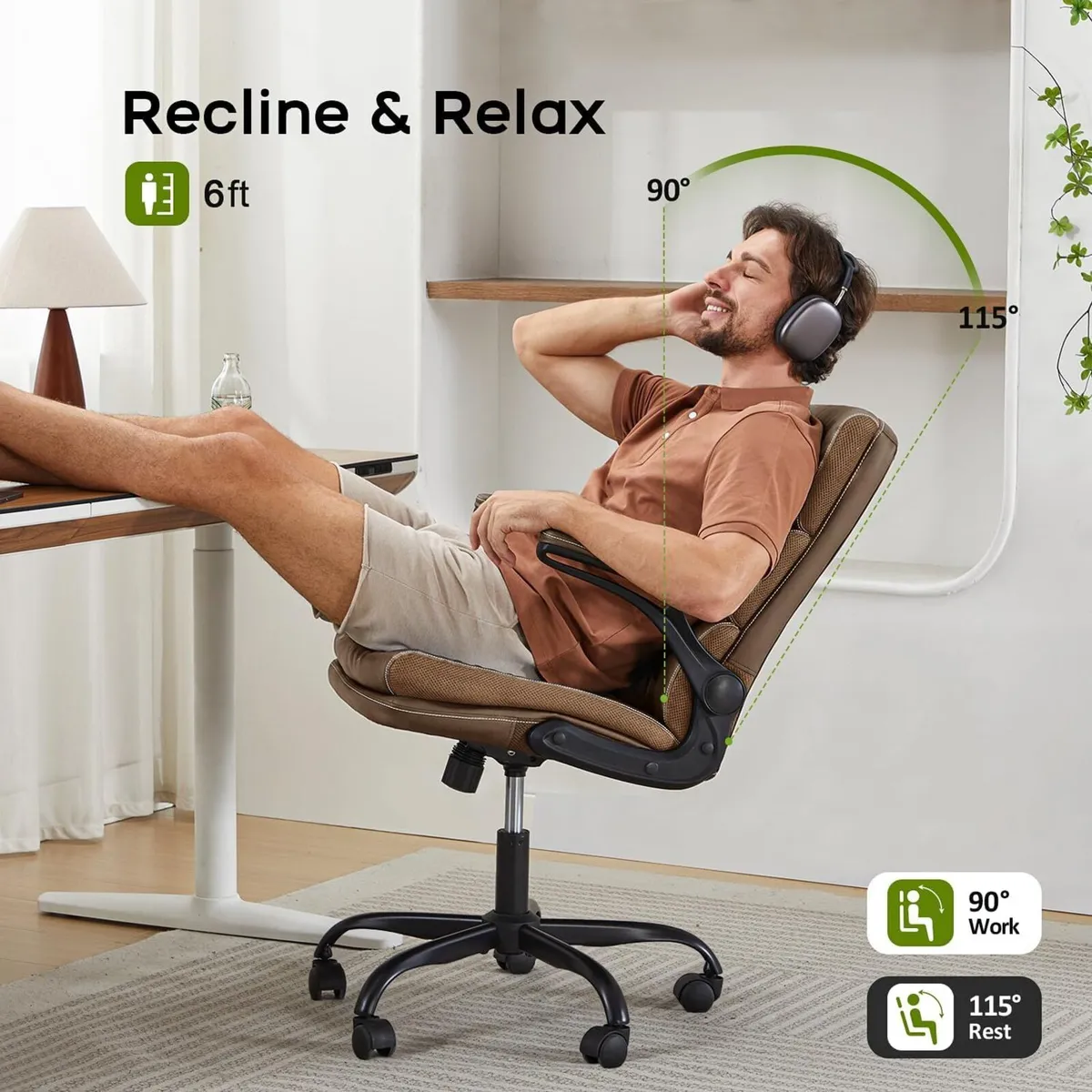 Executive Office Chair with Flip-Up Armrests - Image 4