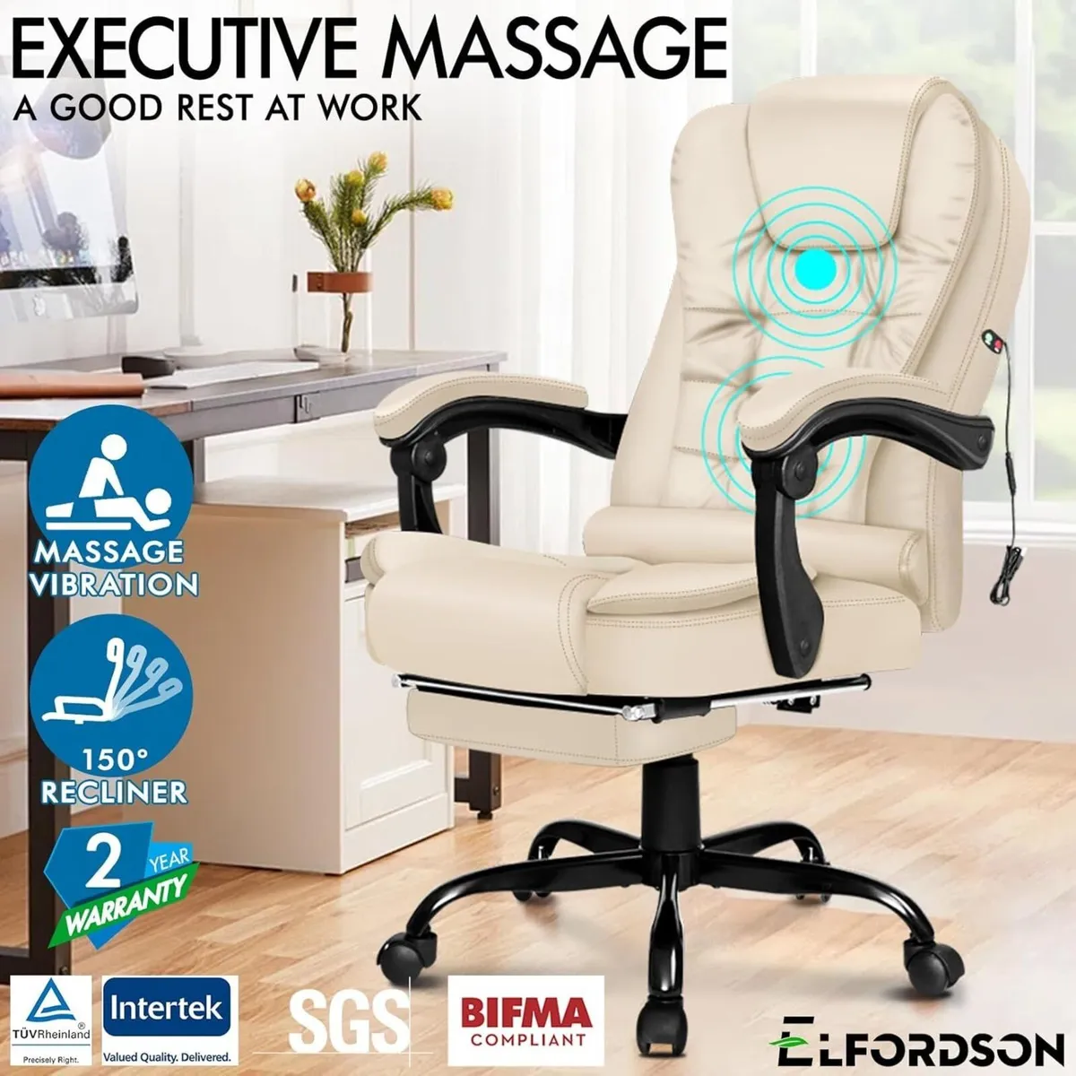 Massage Office Chair for Home Executive Desk 77 - Image 4