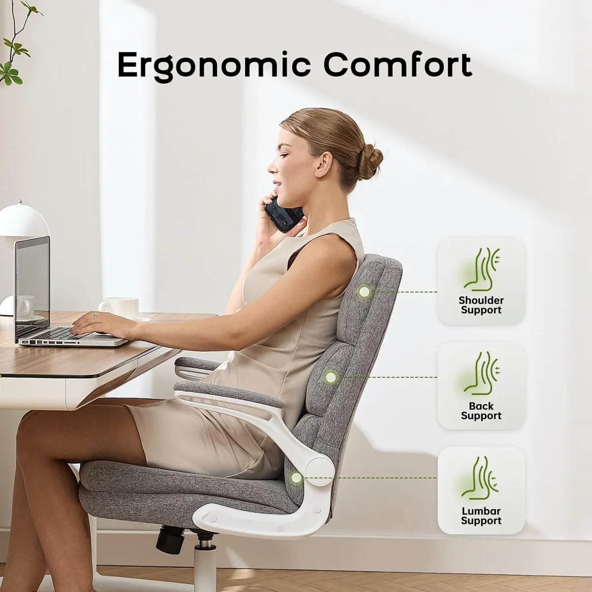 Ergonomic Office Chair with 3-Stage Back Support - Image 3