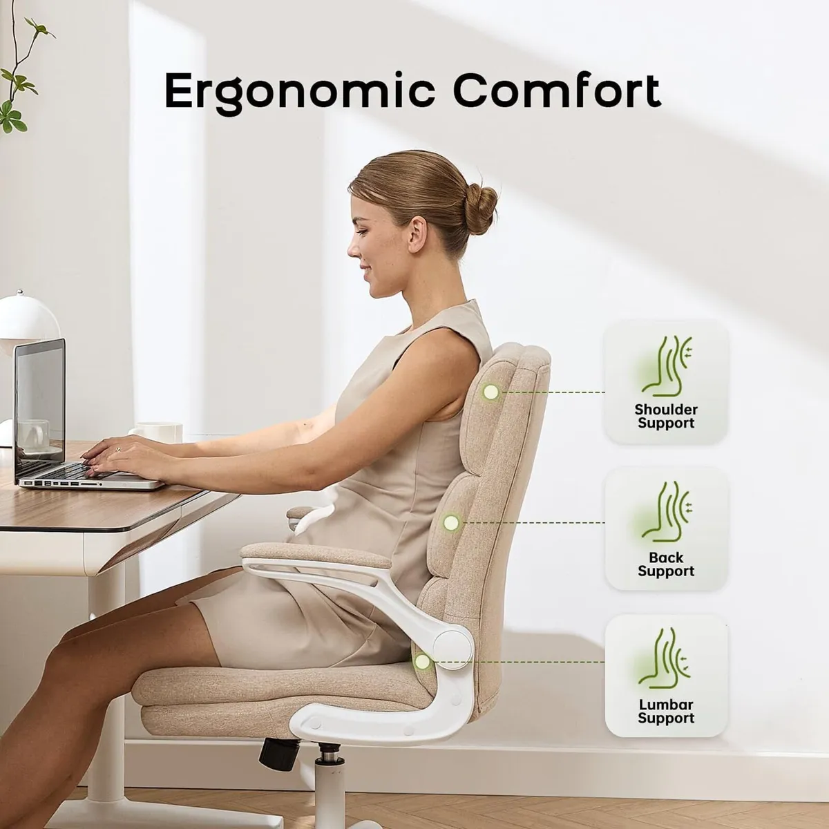 Ergonomic Office Chair with 3-Stage Back Support - Image 3