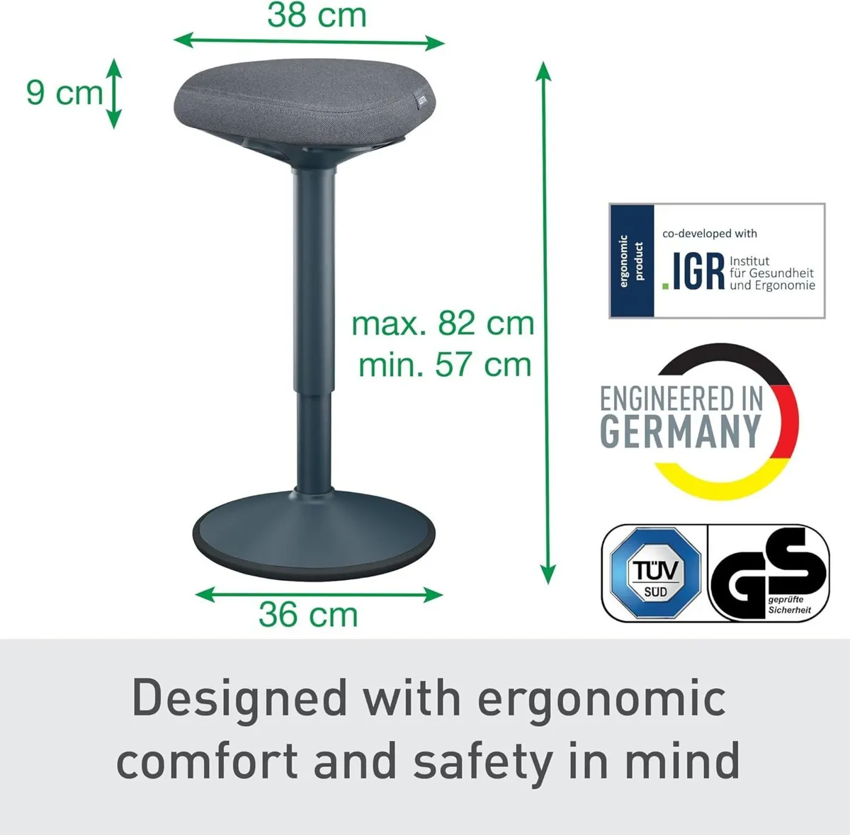 Ergo Active Standing Stool with Unique Dual - Image 2