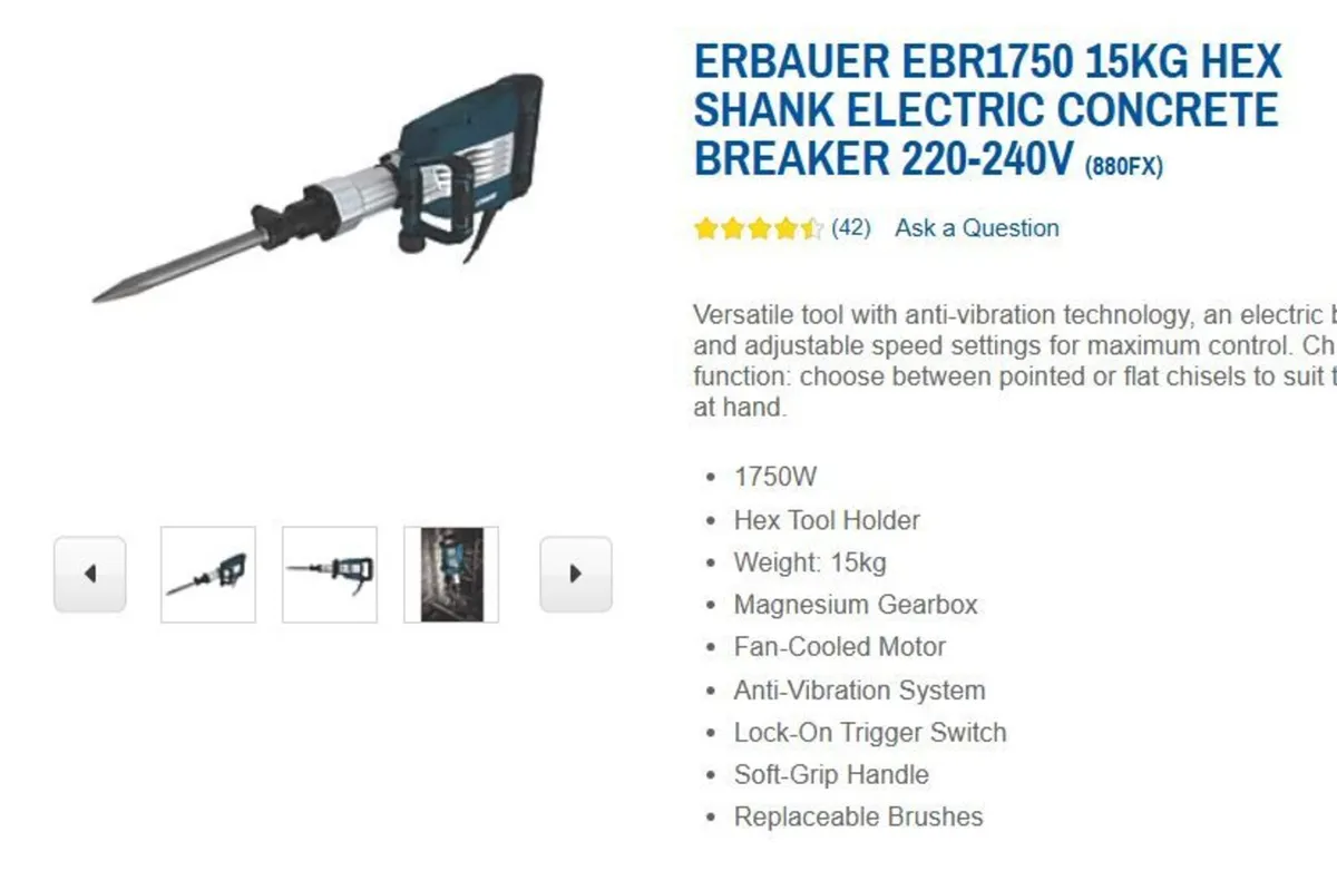 Kango Electric Concrete Breaker 220-240V - Image 1