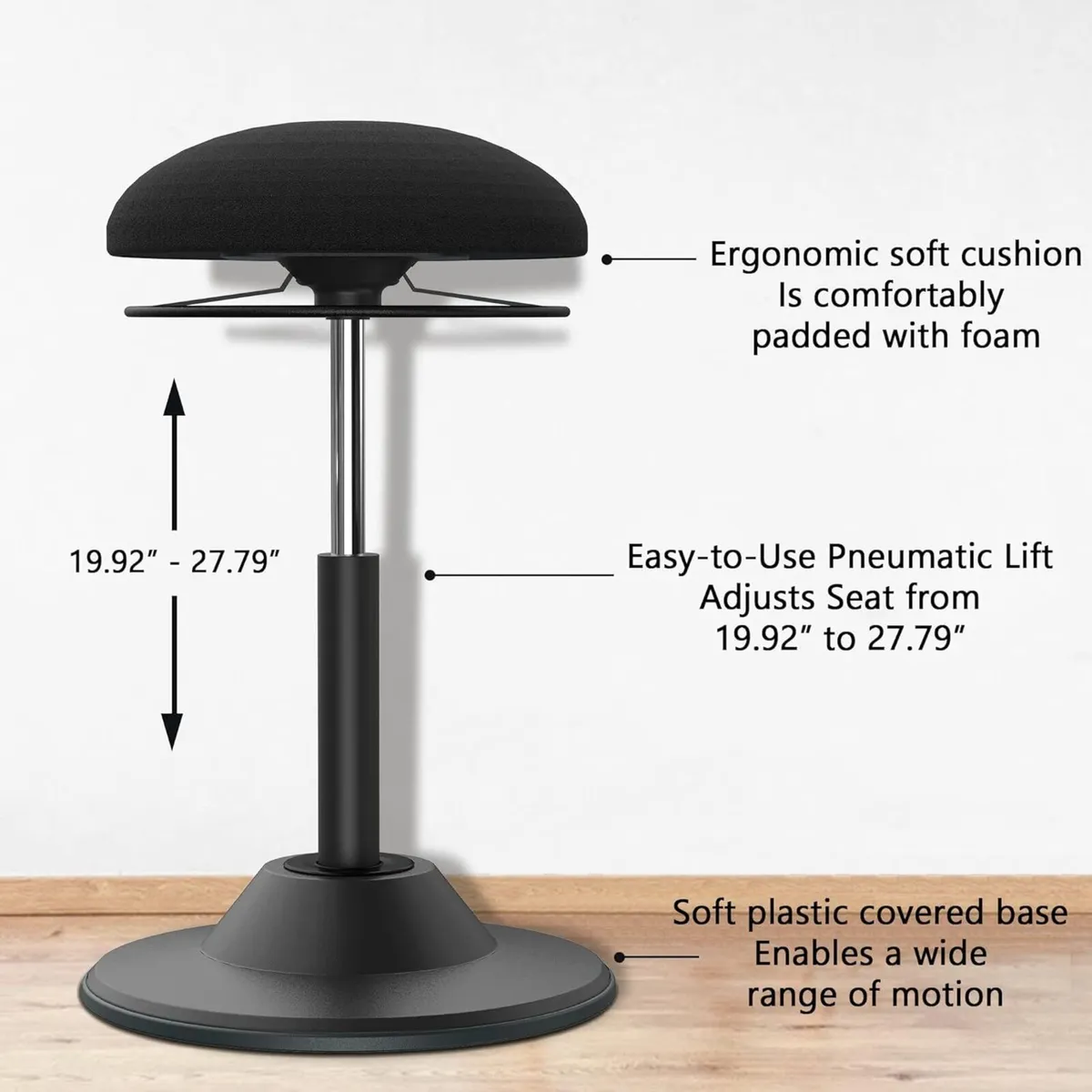 Ergonomic Adjustable Height Wobble Stool - Active - Image 4