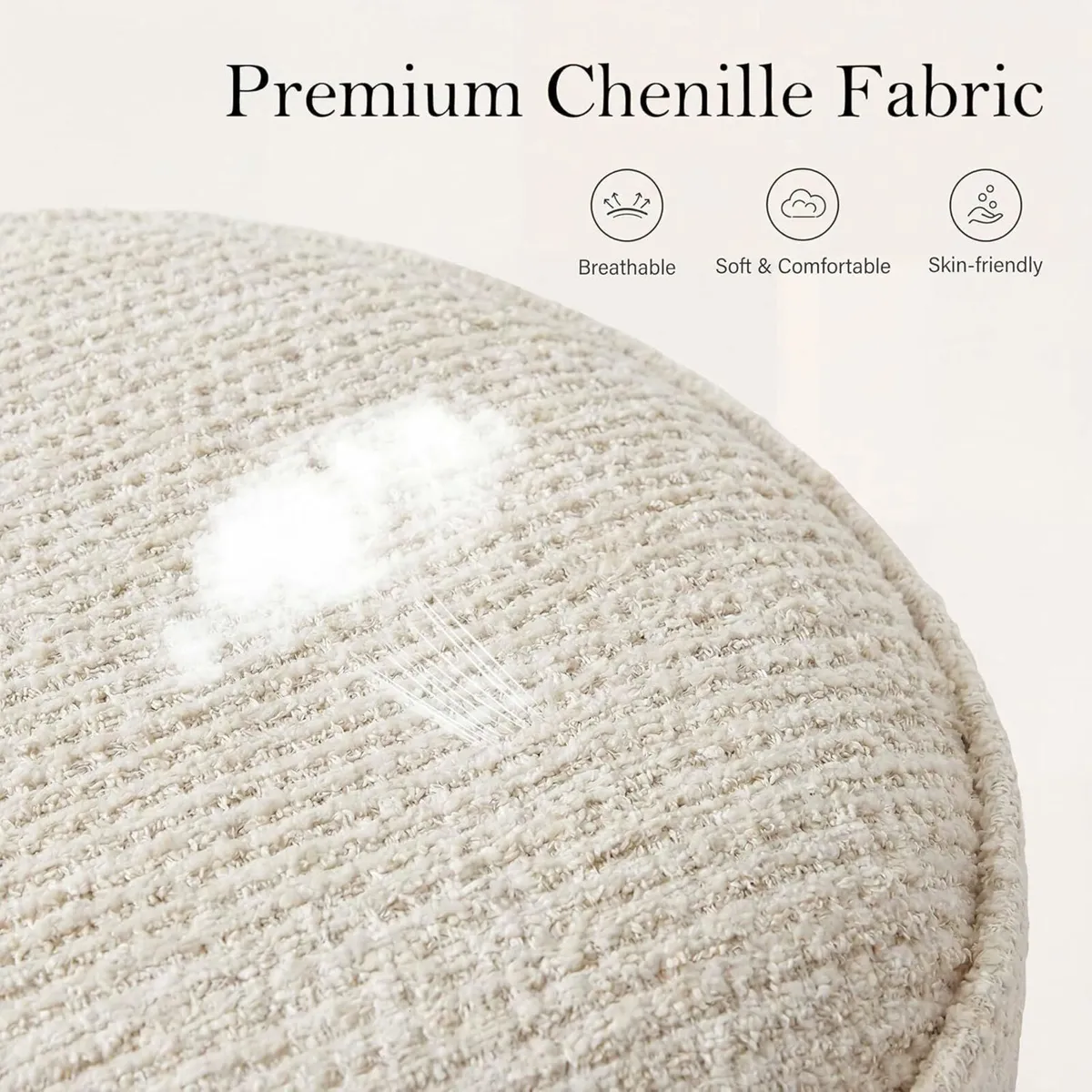 Set of 2 Chenille Bar Stools 68cm Counter Height - Image 4