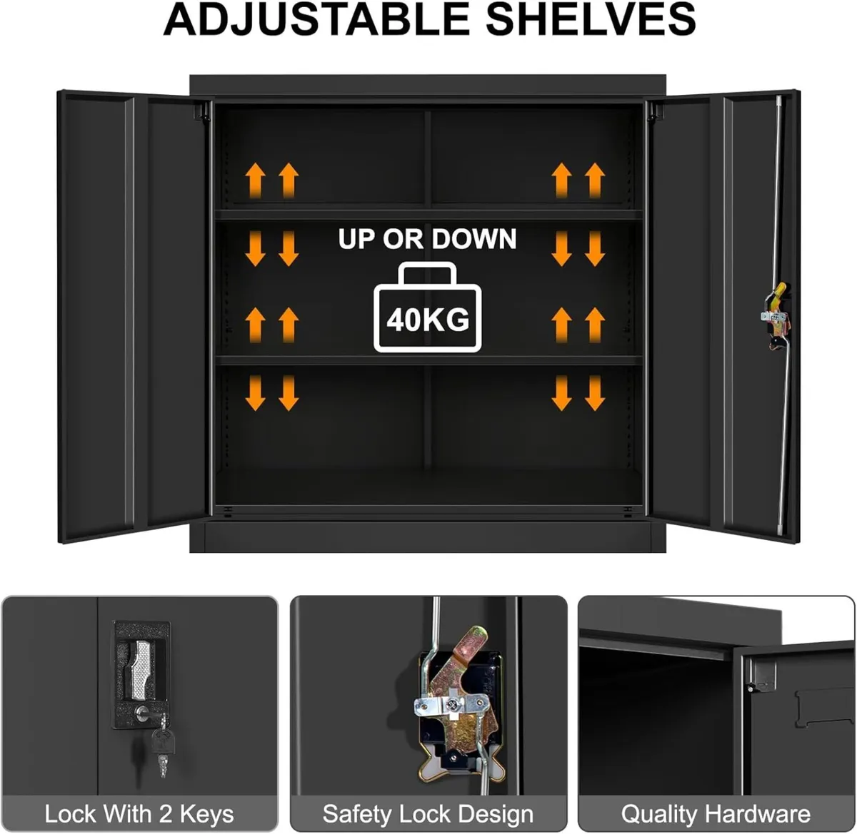 Frideko Metal Storage Cabinet with 2 Door and - Image 4