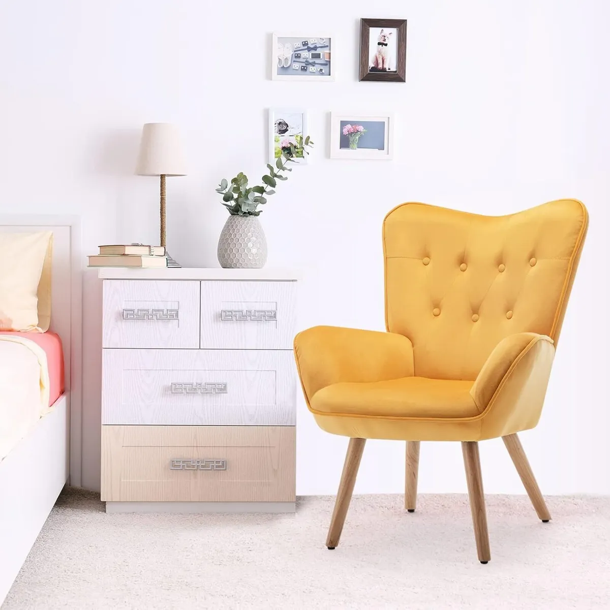 Armchair with Footstool Comfy Chair Living Room - Image 2