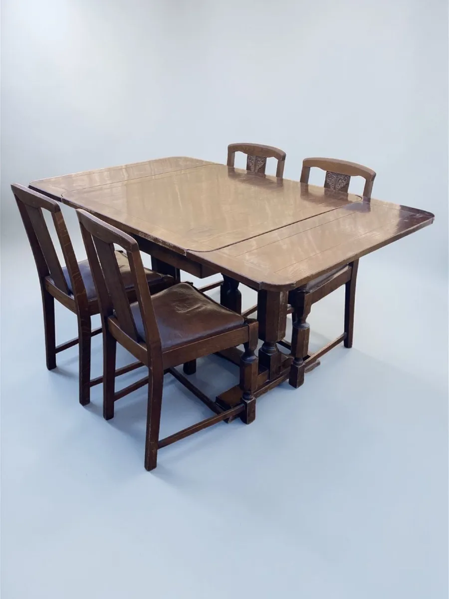 Vintage Table and Chairs X 4 - Extending - Image 2