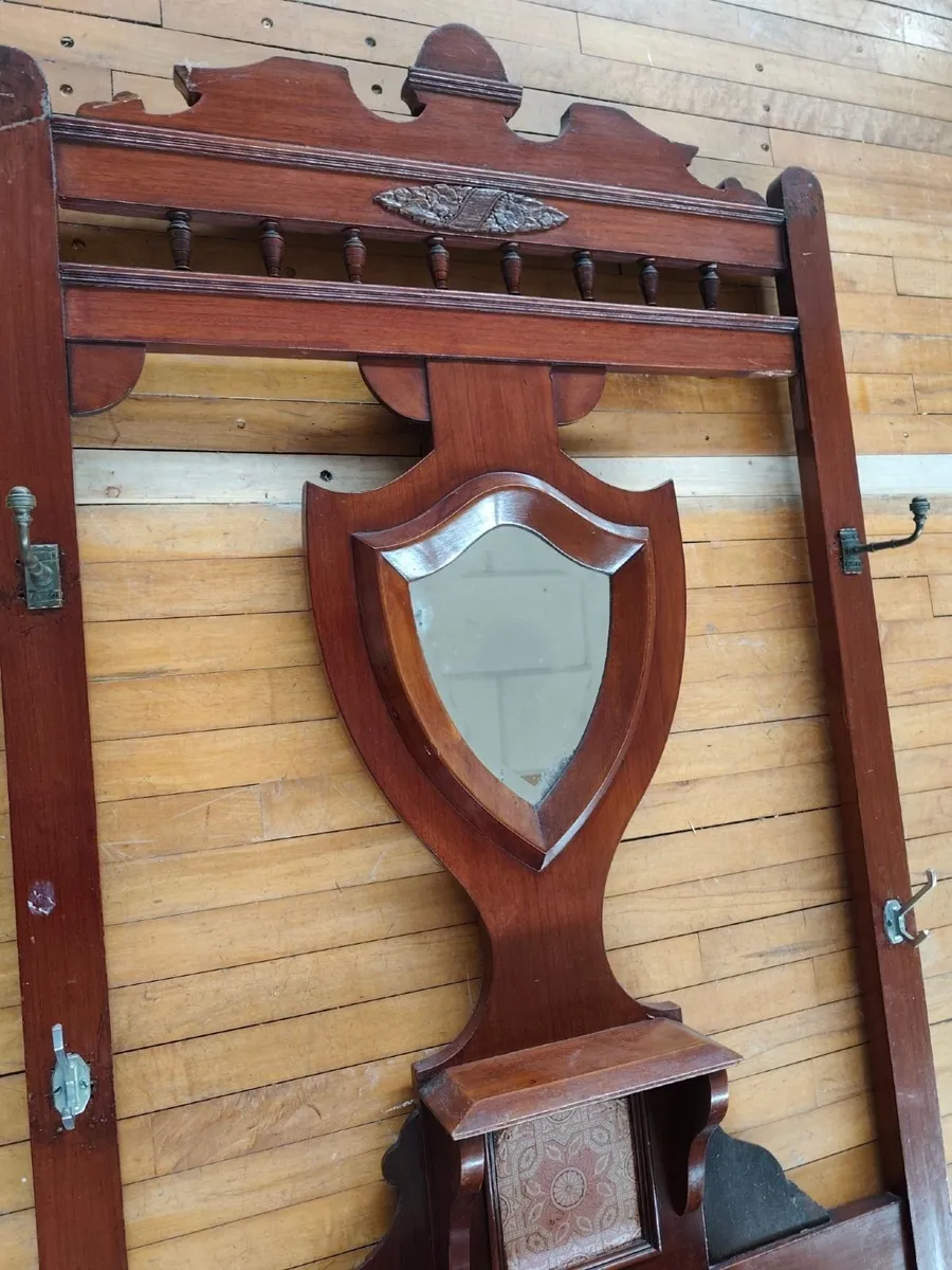 Antique Wooden Hall Stand - Image 2