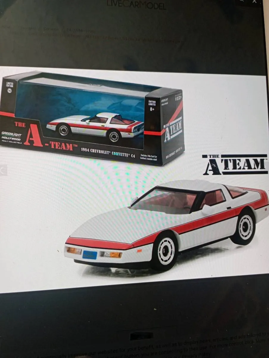 GREENLIGHT 1984   A TEAM CHEVROLET CORVETTE CAR. - Image 1