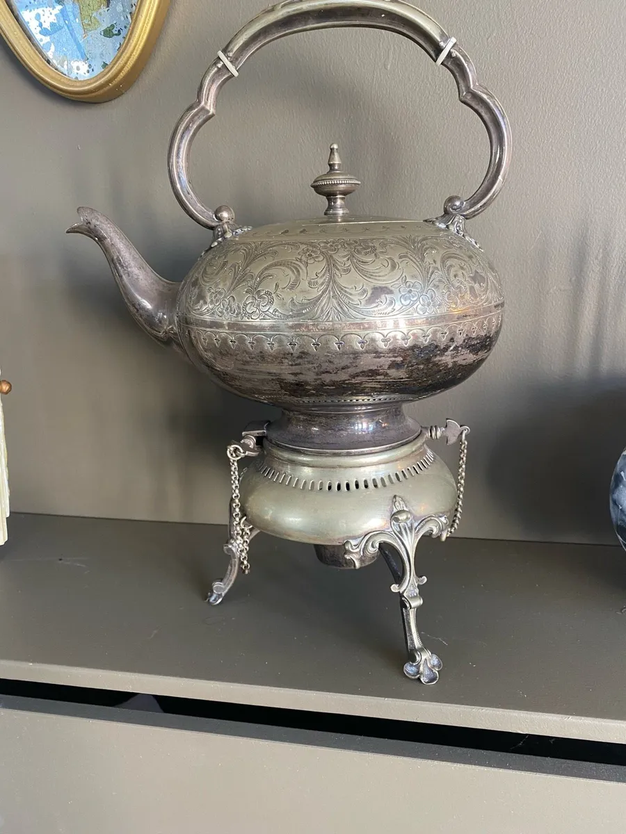 Silver Plated Ornate Kettle - Image 1