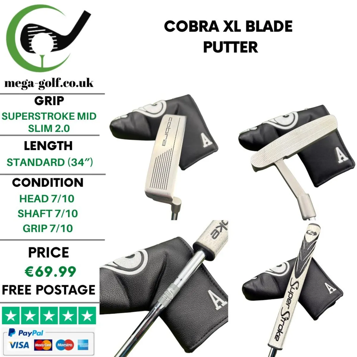 Cobra XL Blade Putter / 34″ - Image 1