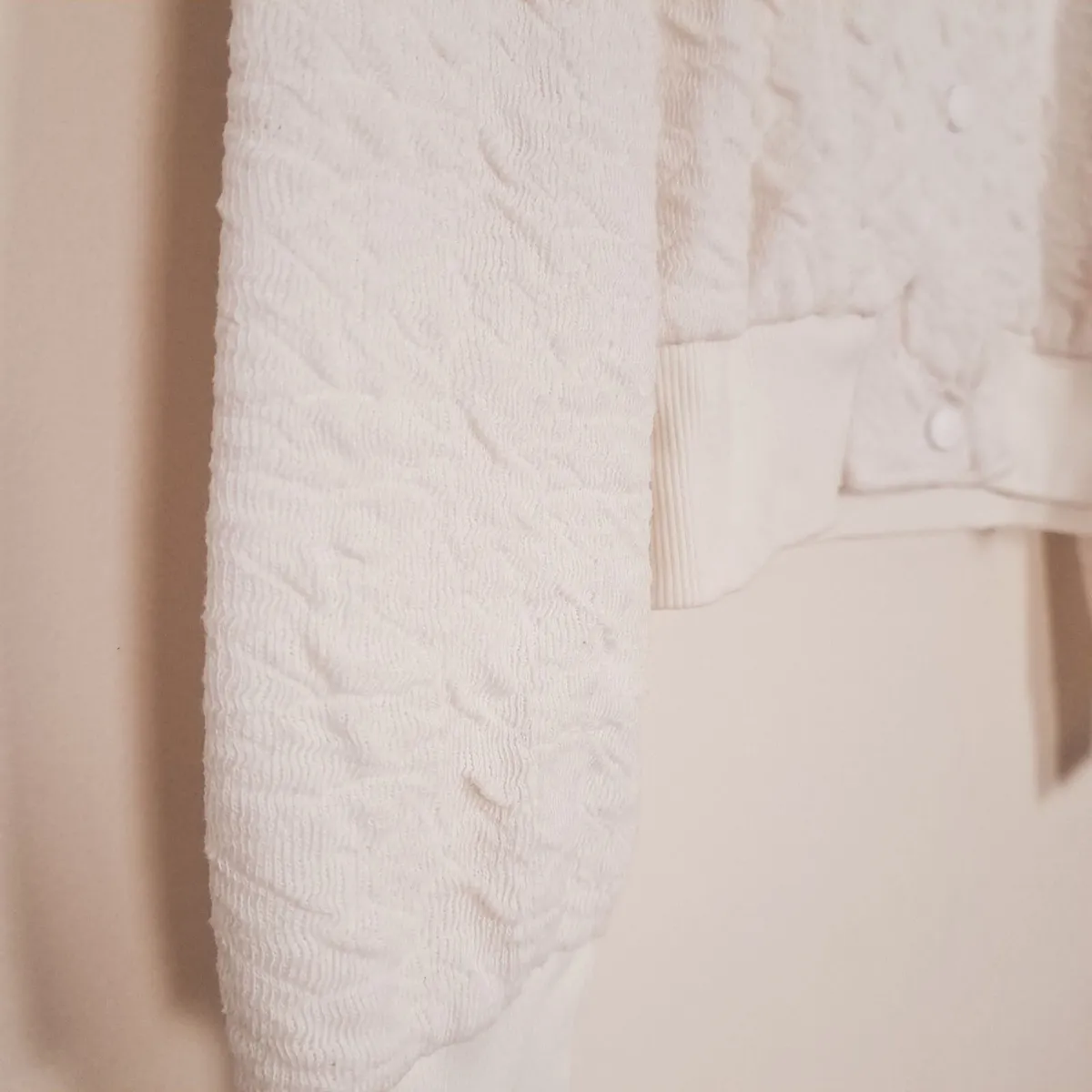 Lipsy Cream White Textured Bomber Jacket 8UK/36EU - Image 4