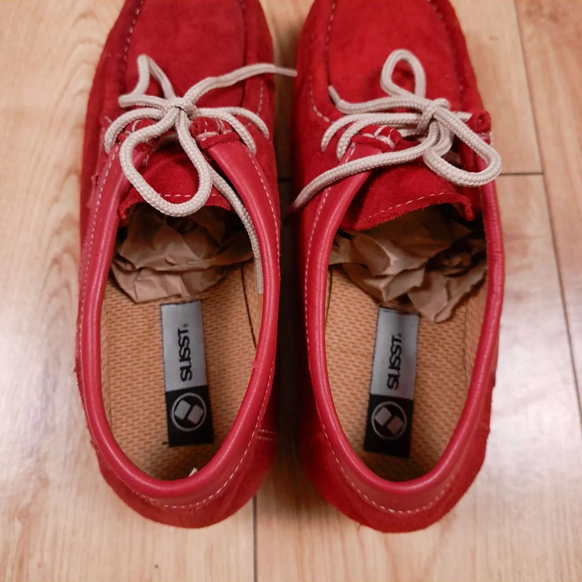 Susst Red Suede Moccasin Loafers 7UK/41EU - Image 4