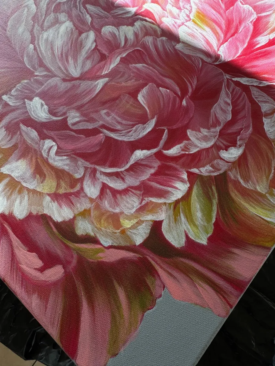 Peony Flower Painting – Ready to Hang - Image 3