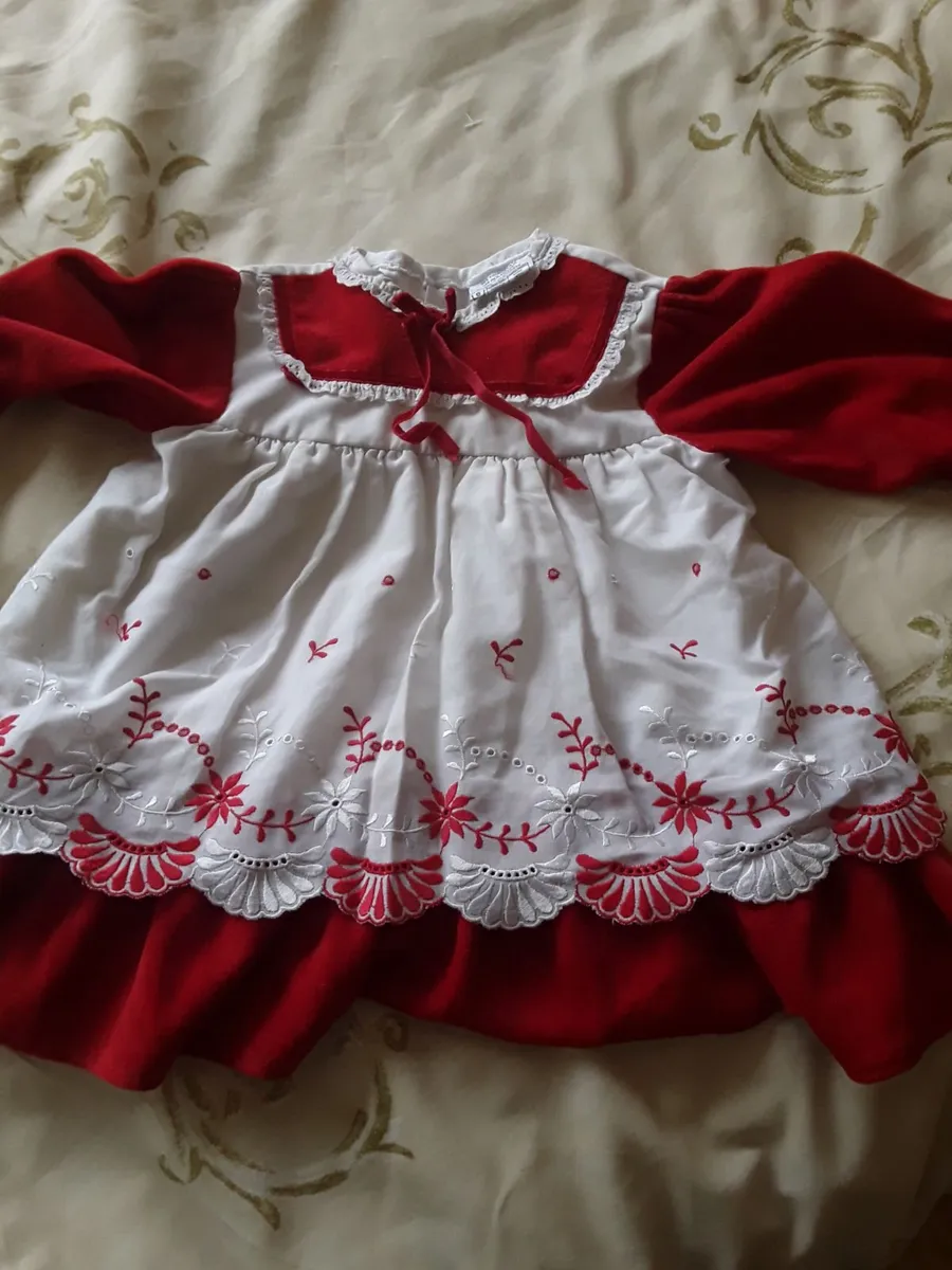 Lovely baby girl red velvet dress - Image 1