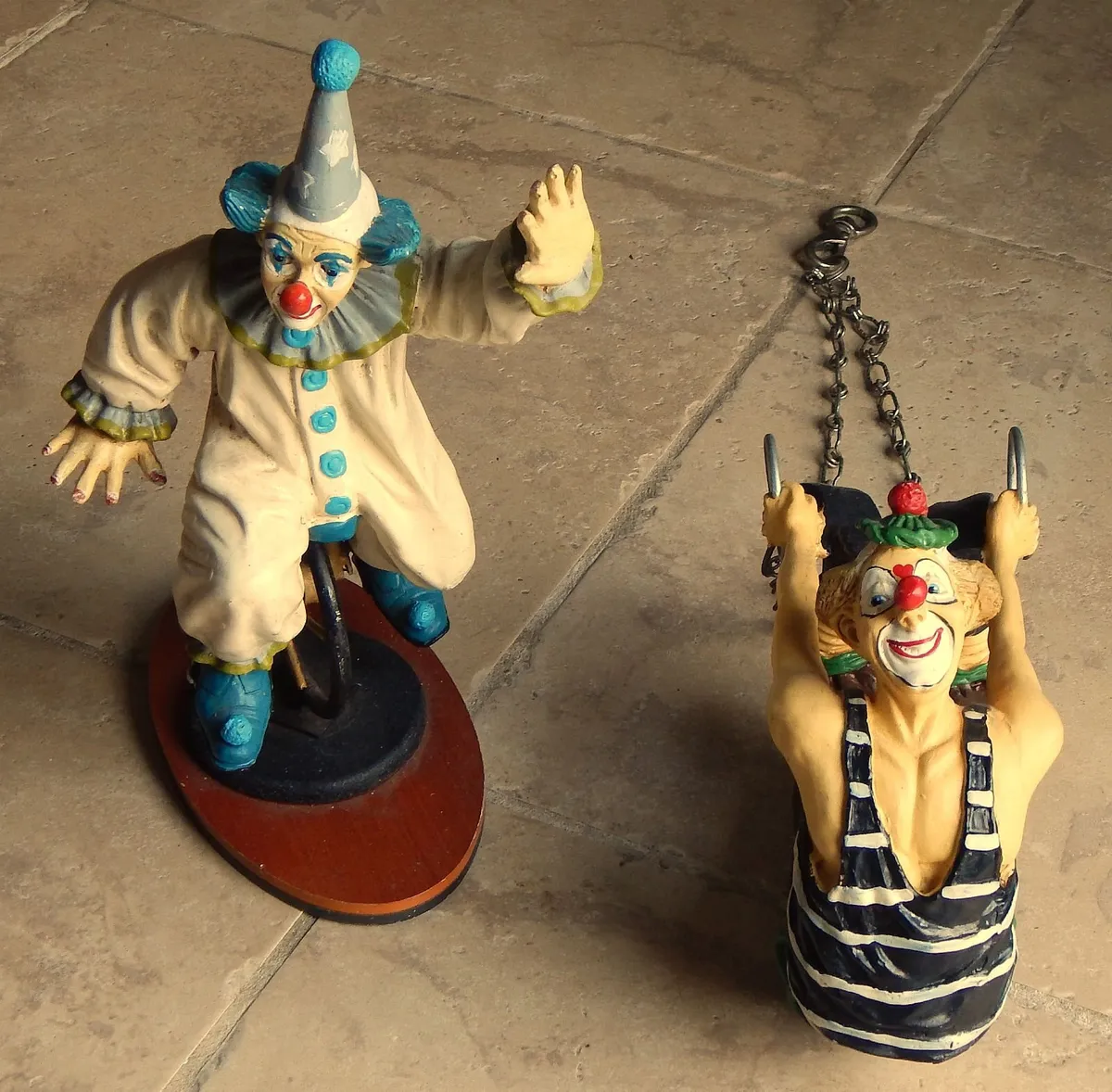 2 Vintage Resin Circus Clown Figurines - Image 2