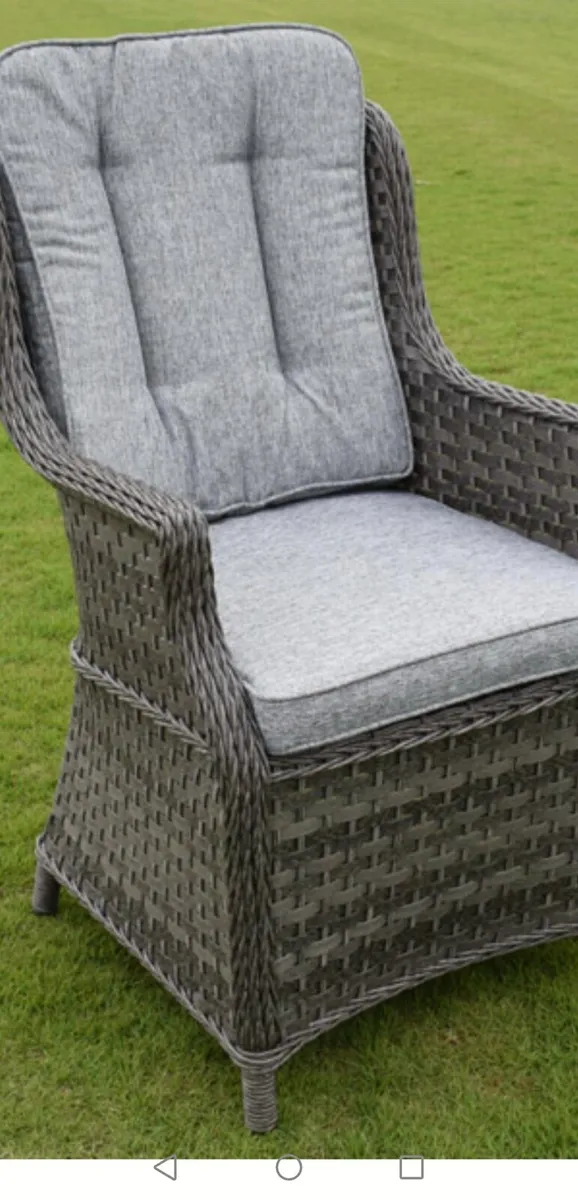Brand New Dark Grey Rattan High Back Bistro Set - Image 3