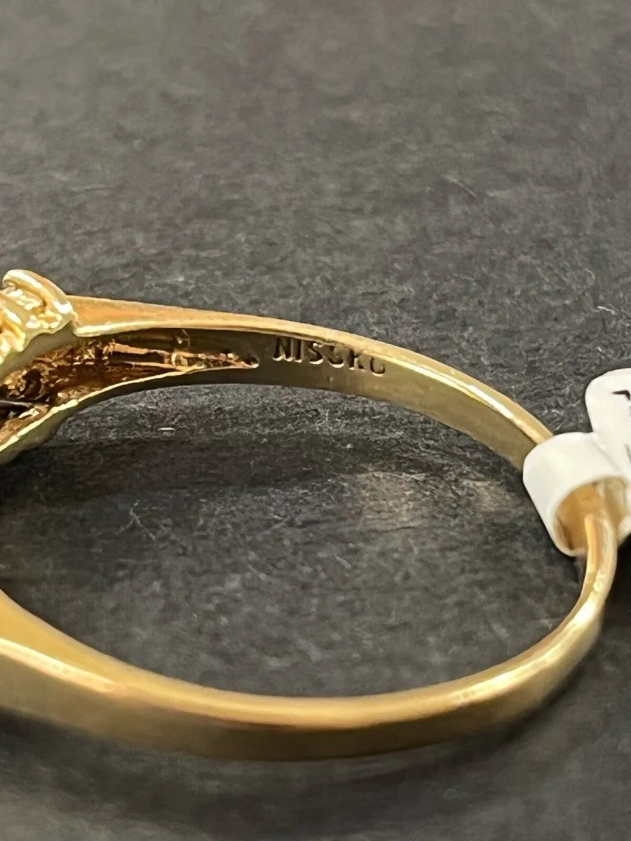 14k gold ring with diamonds and sapphires. - Image 3