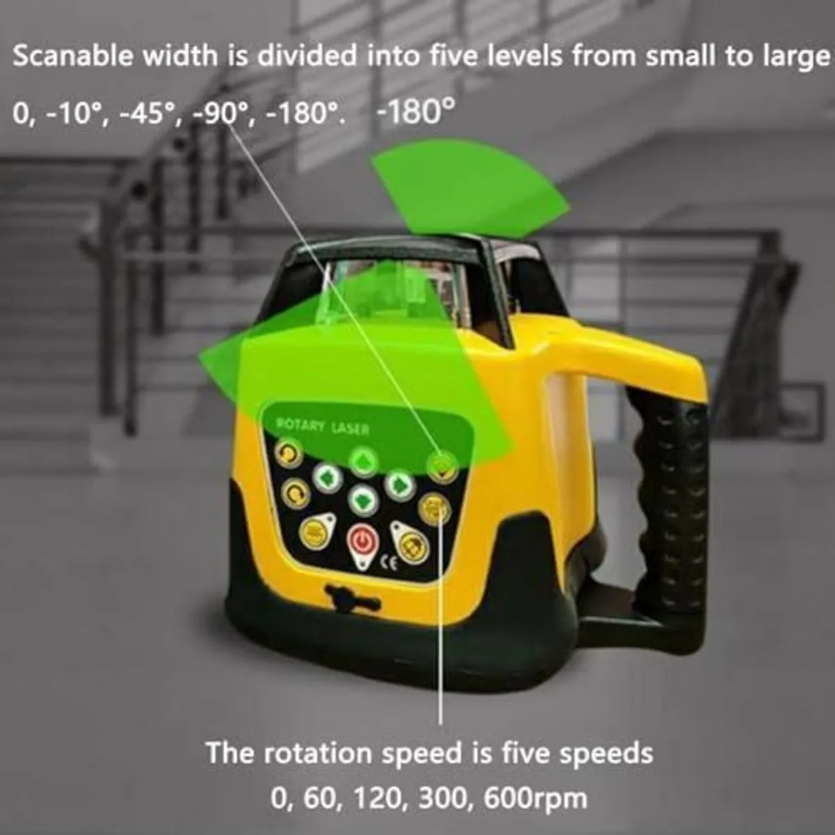 Green Laser Level Rotary Kit w/Tripod & Staff - Image 2