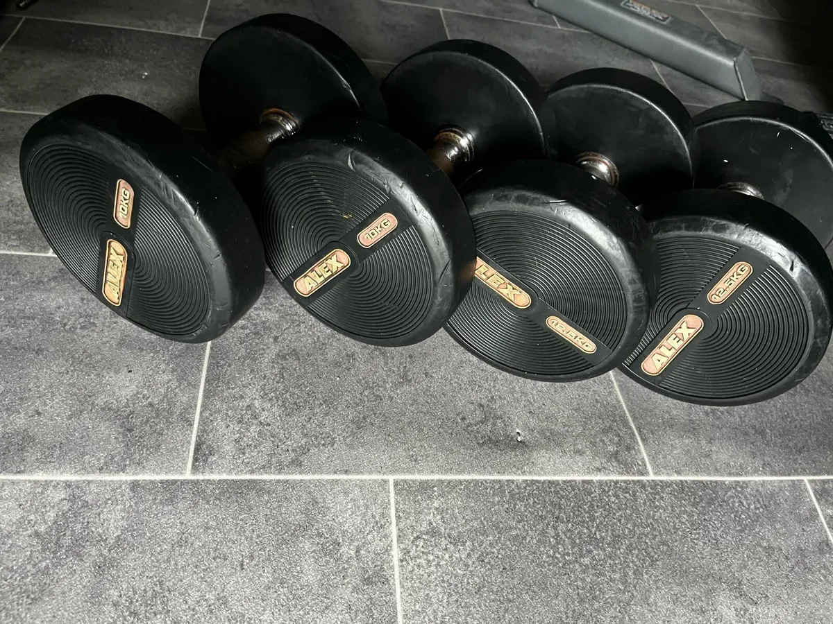 2x10kg,2x12.5kg alex rubber dumbbells - Image 4