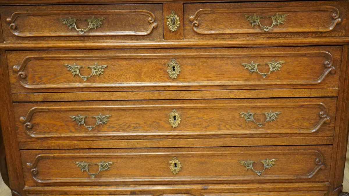 Antique French Oak Commode - Image 4