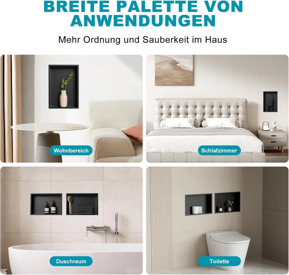 No Tile Shower Niche 45x30cm Stainless Steel - Image 4