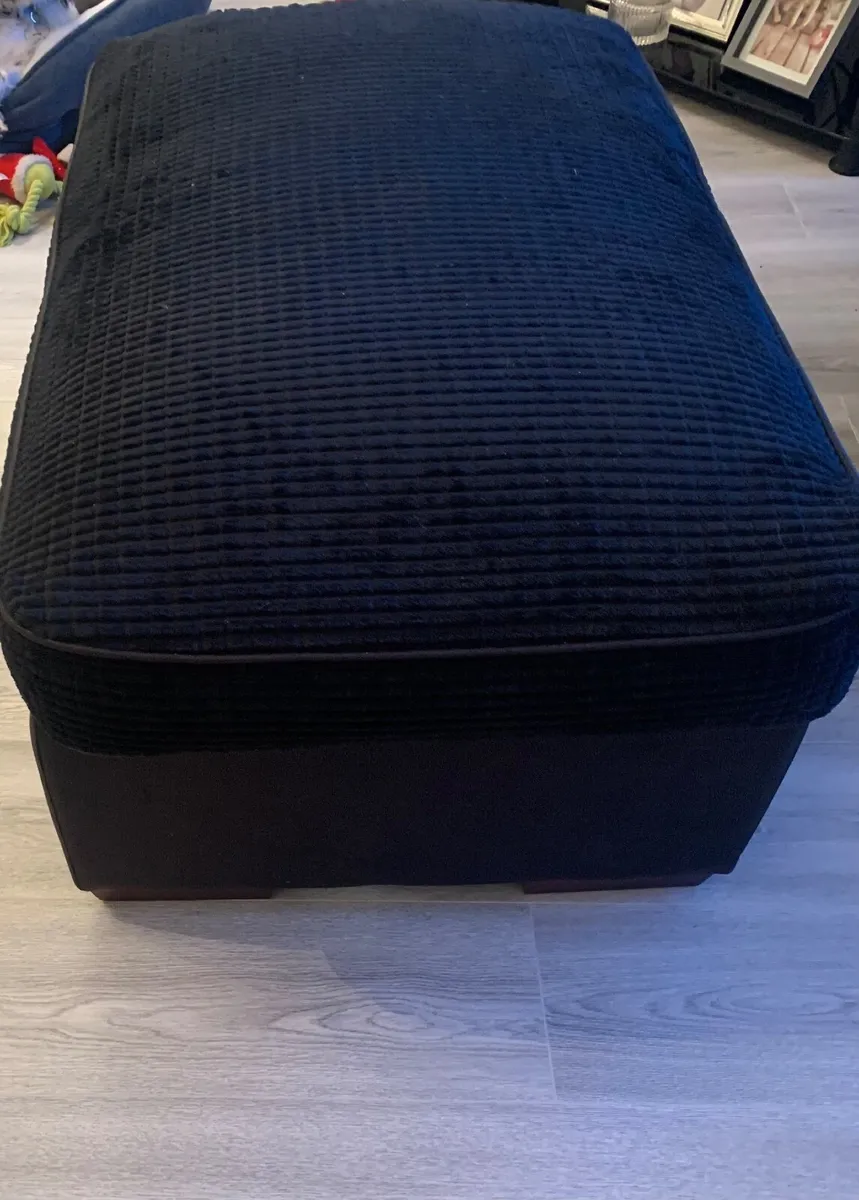 Dark swivel chair and matching footstool - Image 3