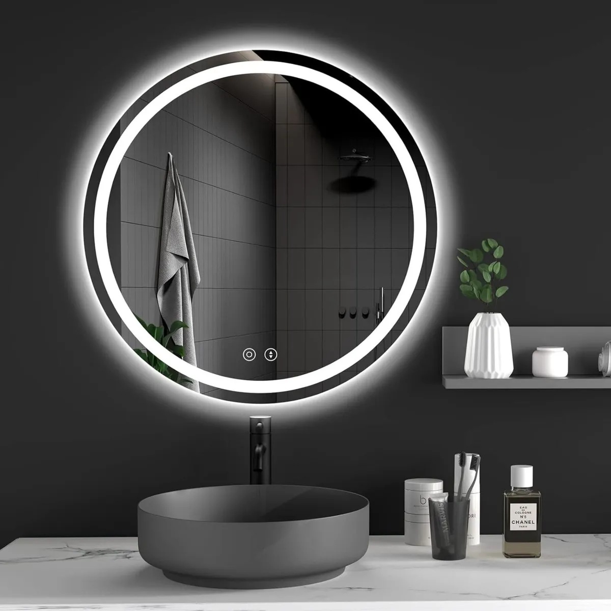 500mm Round LED Bathroom Mirror Illuminated - Image 1