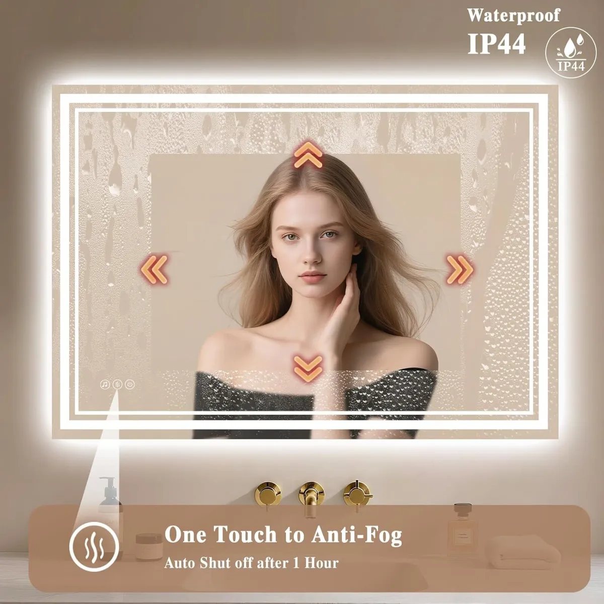 Bathroom Mirror with LED Light: 100x70cm Illuminat - Image 4